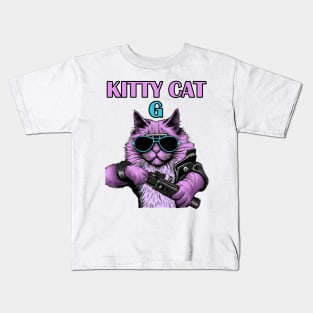 Kitty Cat G Synthwave Retro Kids T-Shirt